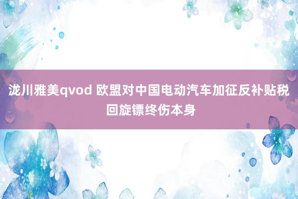 泷川雅美qvod 欧盟对中国电动汽车加征反补贴税 回旋镖终伤本身