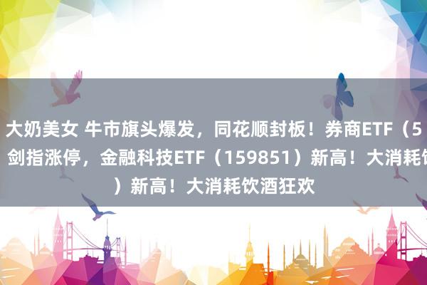 大奶美女 牛市旗头爆发，同花顺封板！券商ETF（512000）剑指涨停，金融科技ETF（159851）新高！大消耗饮酒狂欢