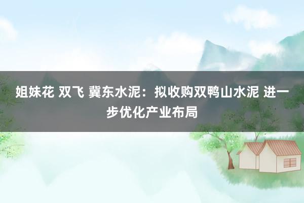 姐妹花 双飞 冀东水泥：拟收购双鸭山水泥 进一步优化产业布局