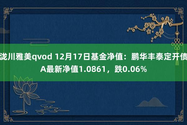 泷川雅美qvod 12月17日基金净值：鹏华丰泰定开债A最新净值1.0861，跌0.06%