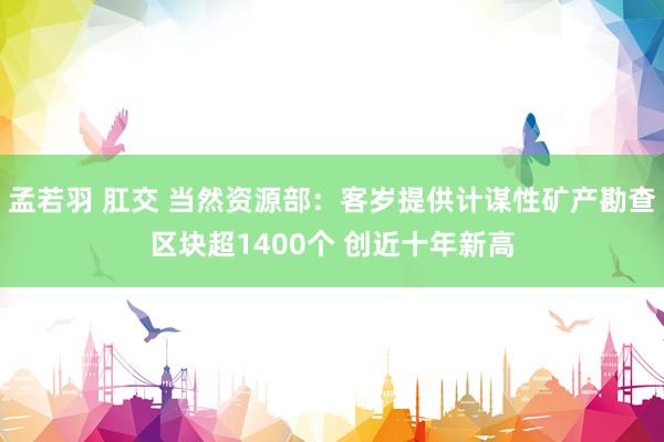 孟若羽 肛交 当然资源部：客岁提供计谋性矿产勘查区块超1400个 创近十年新高