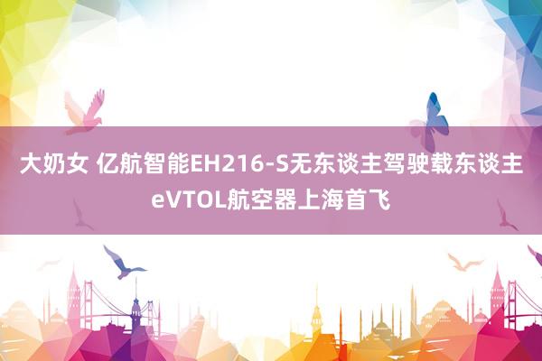 大奶女 亿航智能EH216-S无东谈主驾驶载东谈主eVTOL航空器上海首飞
